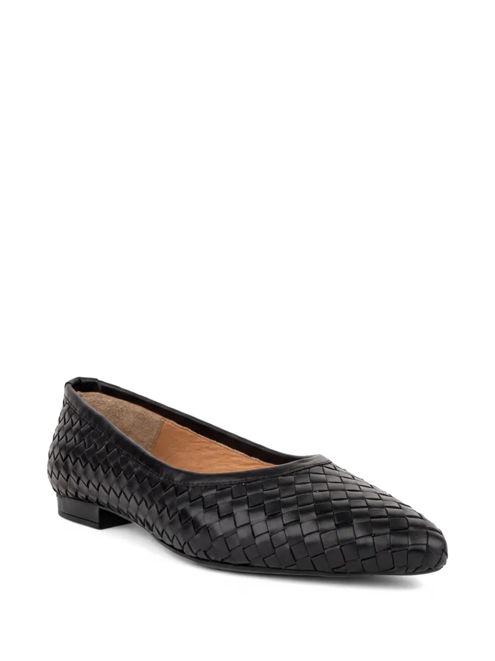 SERGIO MORETTI FIRENZE woven almond-toe ballet flats Zwart