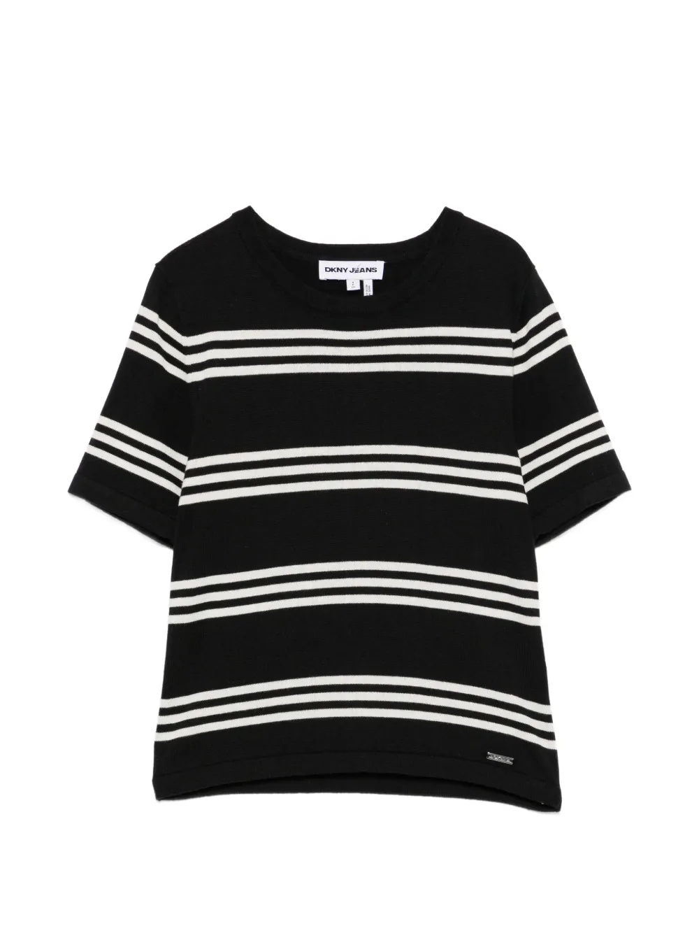 DKNY striped elbow-sleeve sweater - Nero