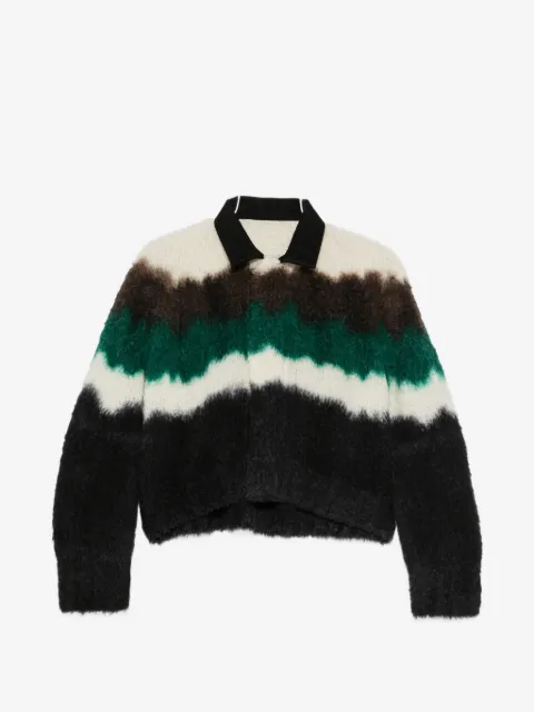 sacai zigzag-knit cropped jacket