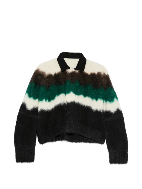 sacai zigzag-knit cropped jacket