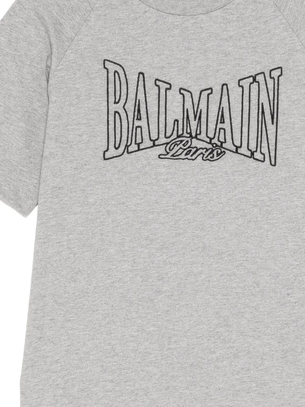 Balmain Kids T-shirt met raglan mouwen en geborduurd logo Grijs