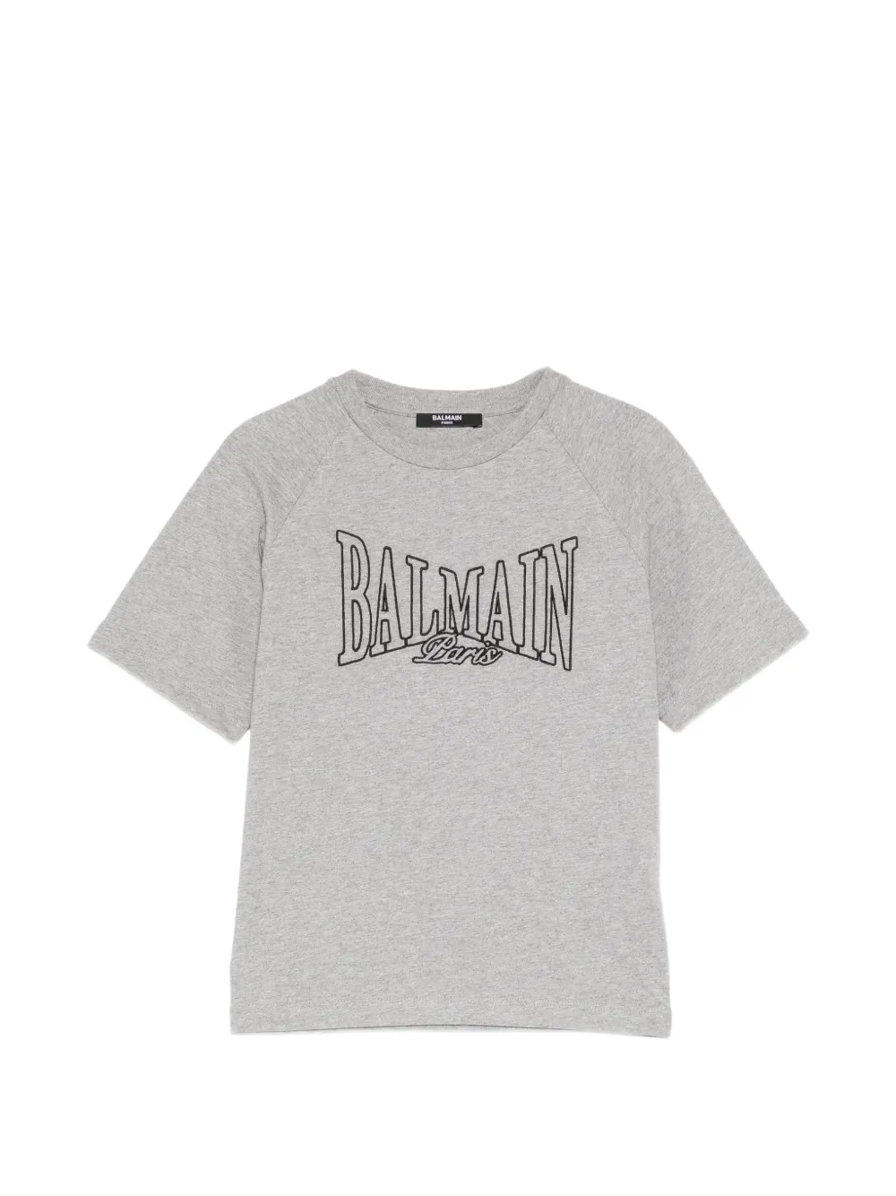 Balmain Kids logo-embroidered raglan-sleeve T-shirt - Grigio