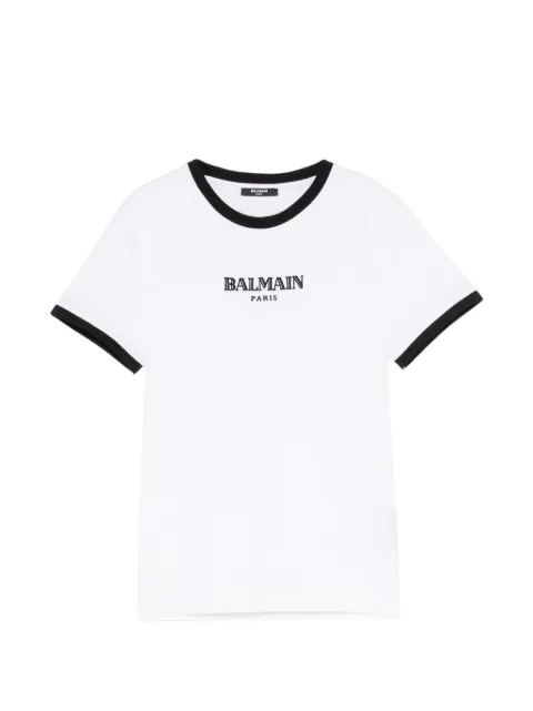 Balmain Kids logo-embroidered ringer T-shirt