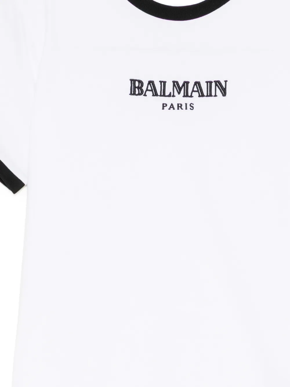 Balmain Kids logo-embroidered ringer T-shirt Wit