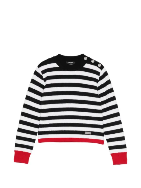 Balmain Kids striped button-detail sweater 