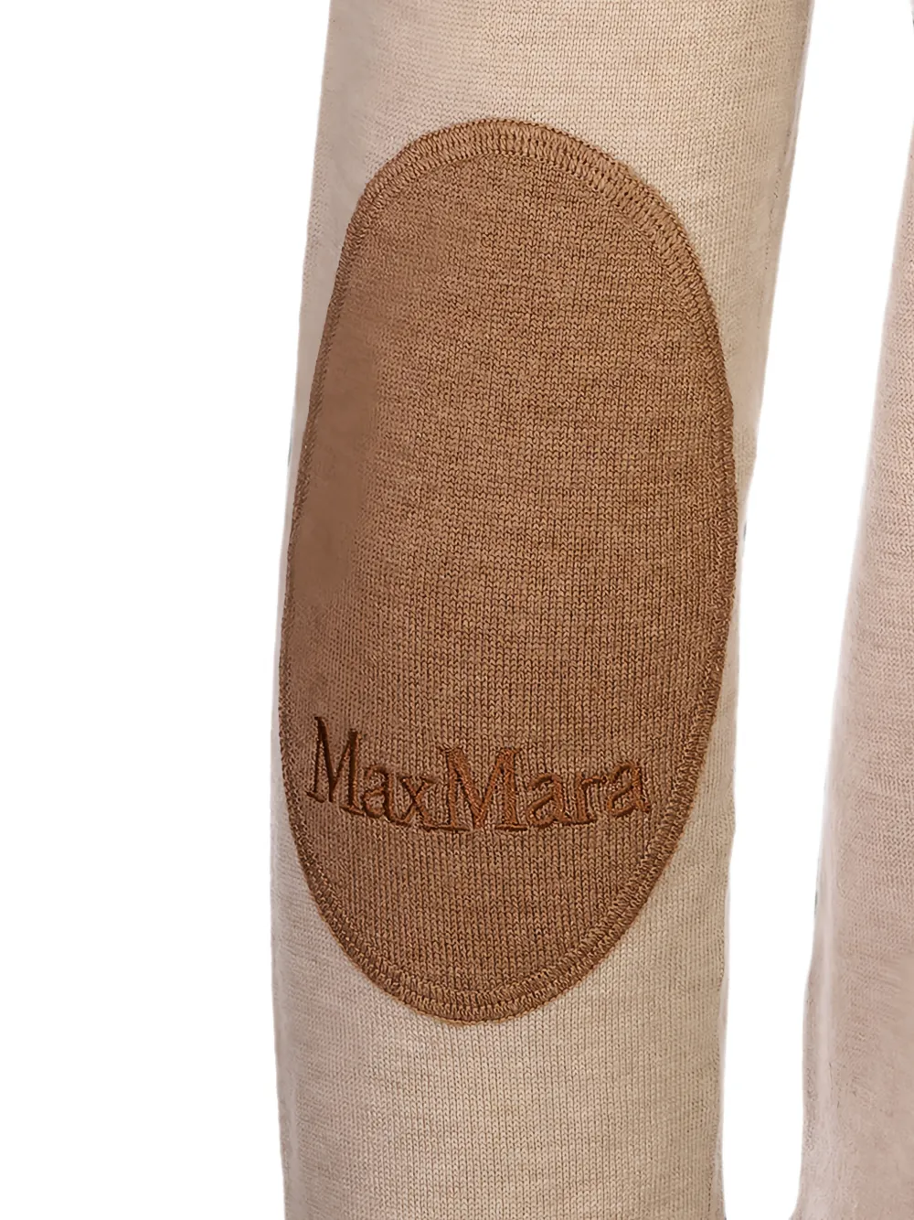 'S Max Mara Trui met geborduurd logo en elleboogpatch Beige