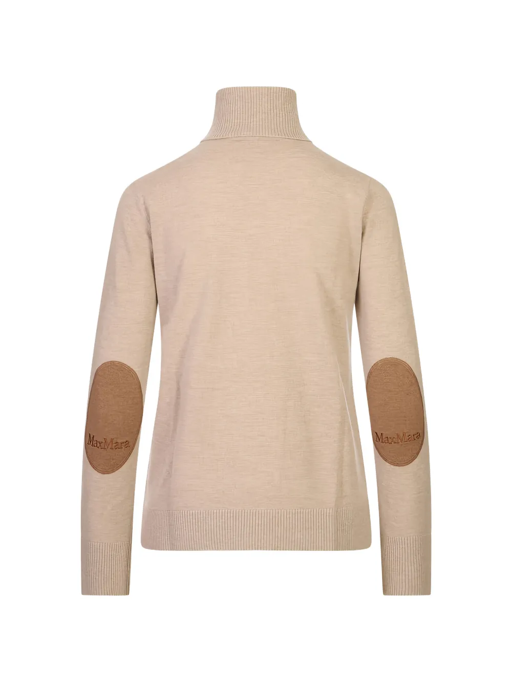 'S Max Mara Trui met geborduurd logo en elleboogpatch Beige