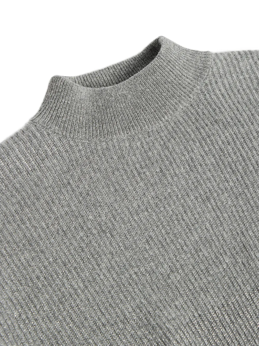 Brunello Cucinelli Kids Geribbelde trui met hoge hals Grijs