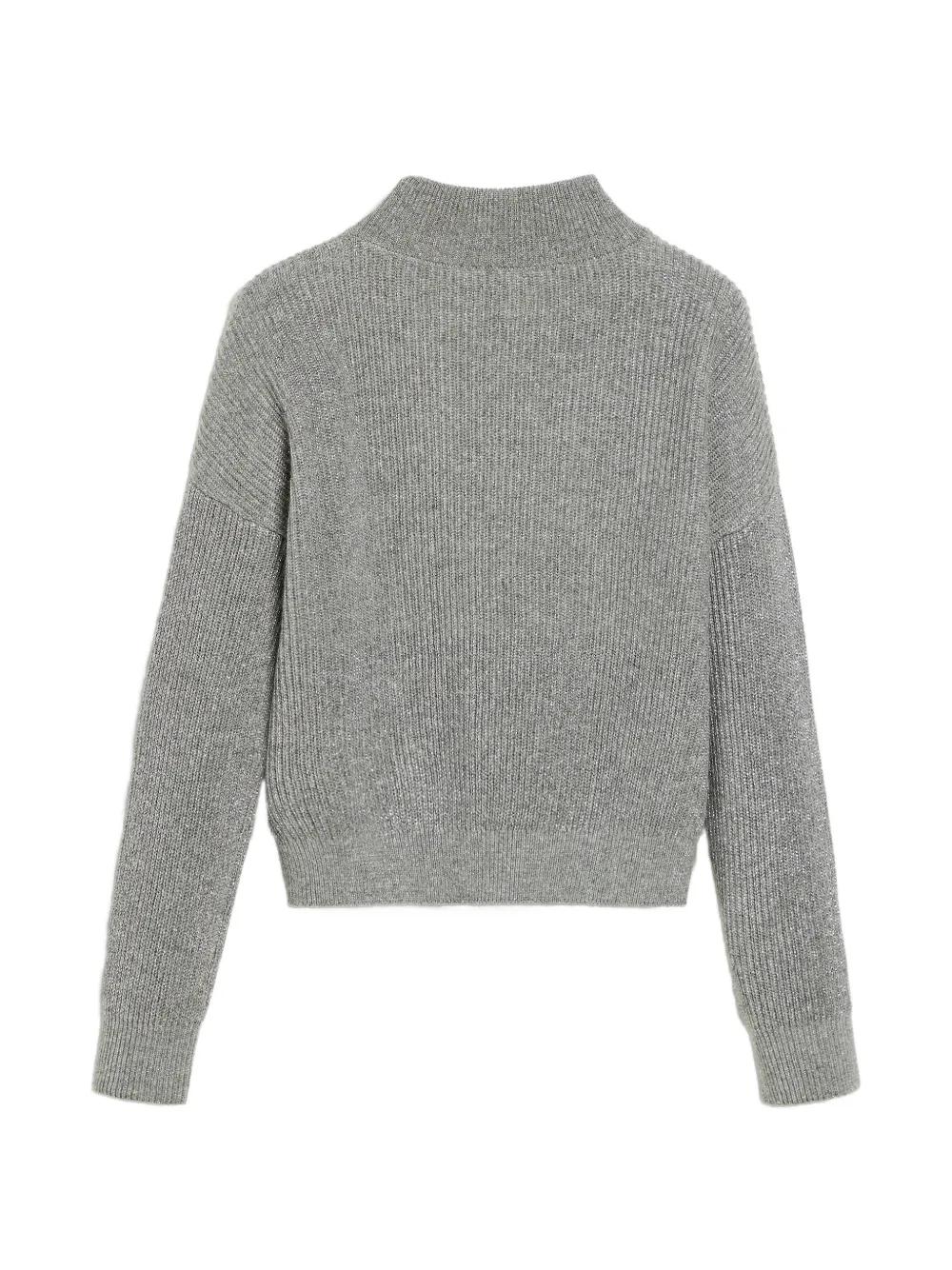 Brunello Cucinelli Kids Geribbelde trui met hoge hals Grijs