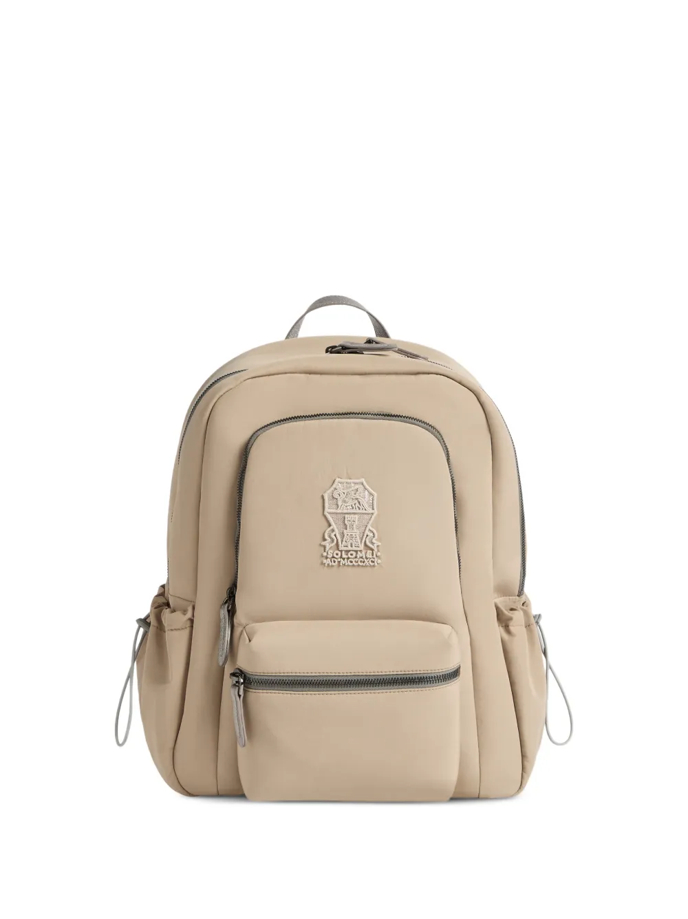 Brunello Cucinelli Kids Taft-Rucksack mit Logo-Applikation - Nude