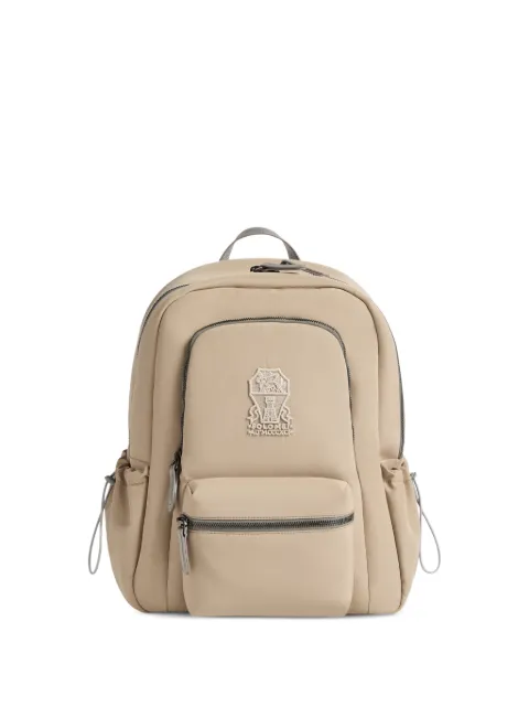 Brunello Cucinelli Kids logo-appliqué taffeta backpack