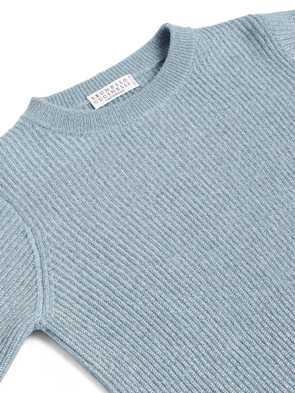 Brunello Cucinelli Kids Engelse geribbelde trui Blauw