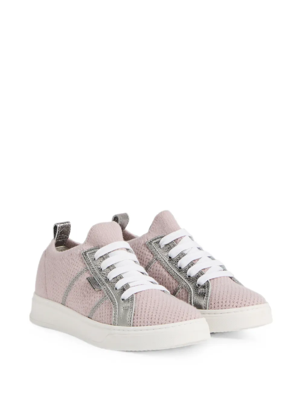 Brunello Cucinelli Kids Monili-detail panelled sneakers Roze