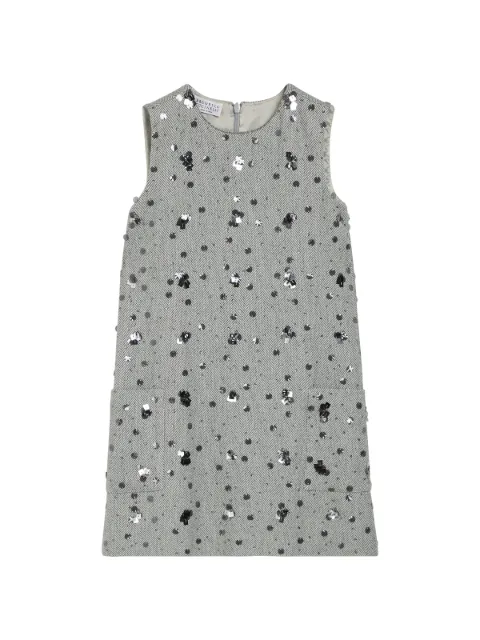 Brunello Cucinelli Kids sequin-embellished herringbone dress