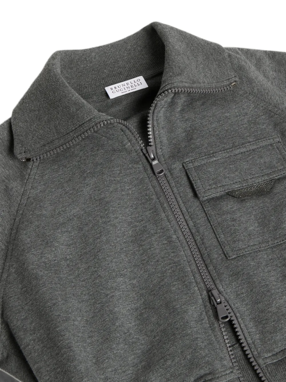 Brunello Cucinelli Kids Hoodie met rits Grijs