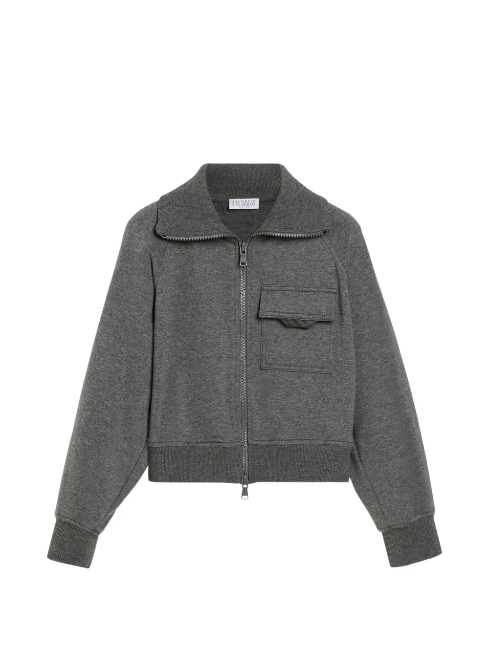 Brunello Cucinelli Kids Felpa con cappuccio e zip - Grigio