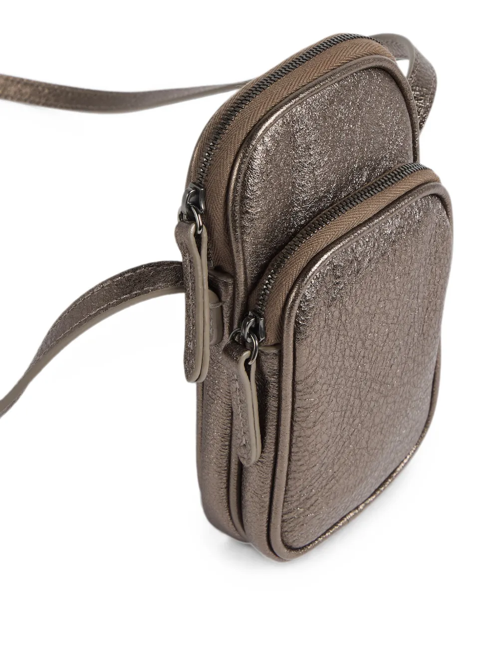 Brunello Cucinelli Kids Leren telefoontasje Bruin