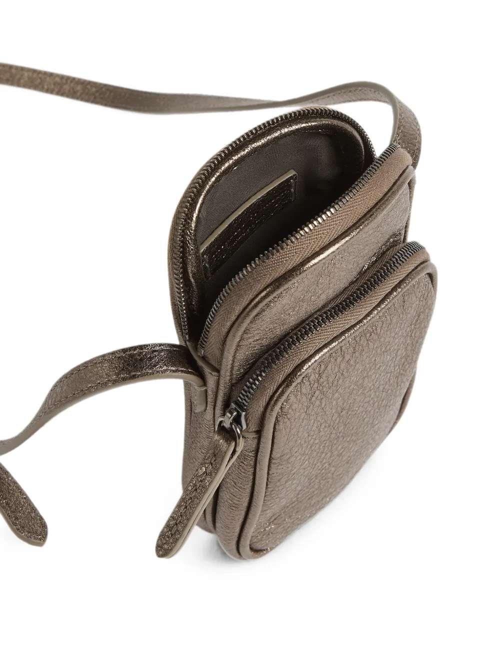Brunello Cucinelli Kids Leren telefoontasje Bruin