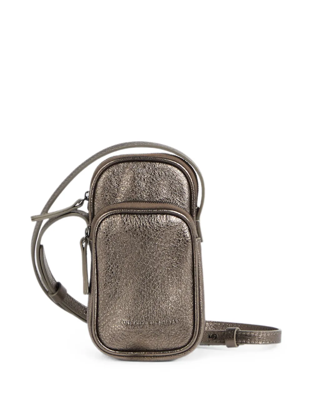 Brunello Cucinelli Kids Leren telefoontasje Bruin