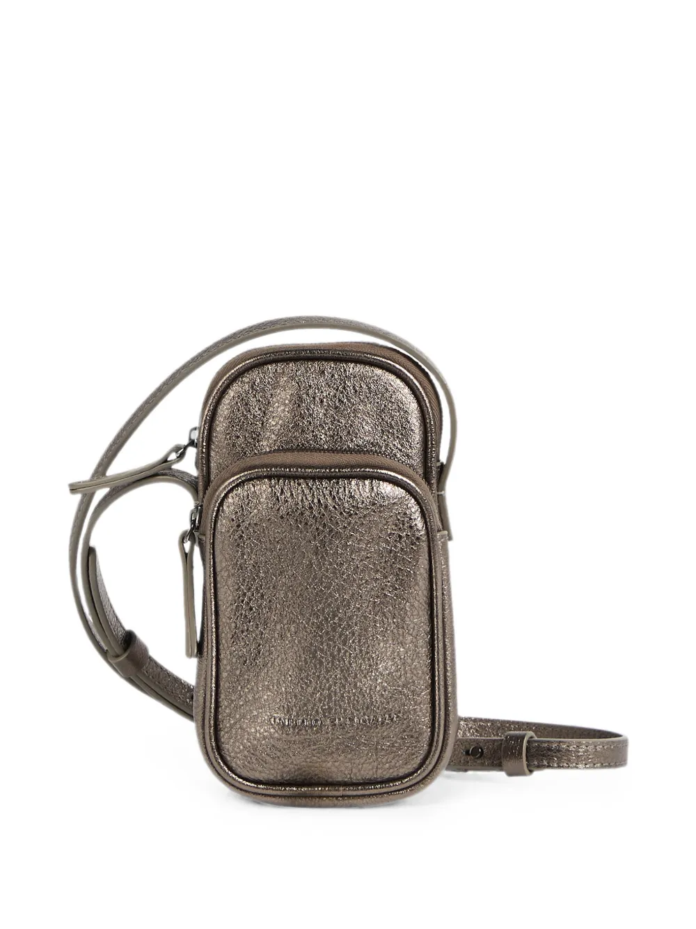Brunello Cucinelli Kids Leren telefoontasje Bruin