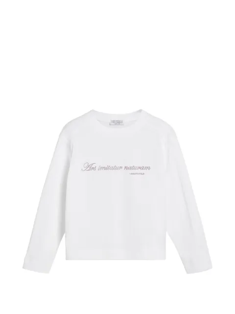 Brunello Cucinelli Kids embroidered long-sleeve T-shirt