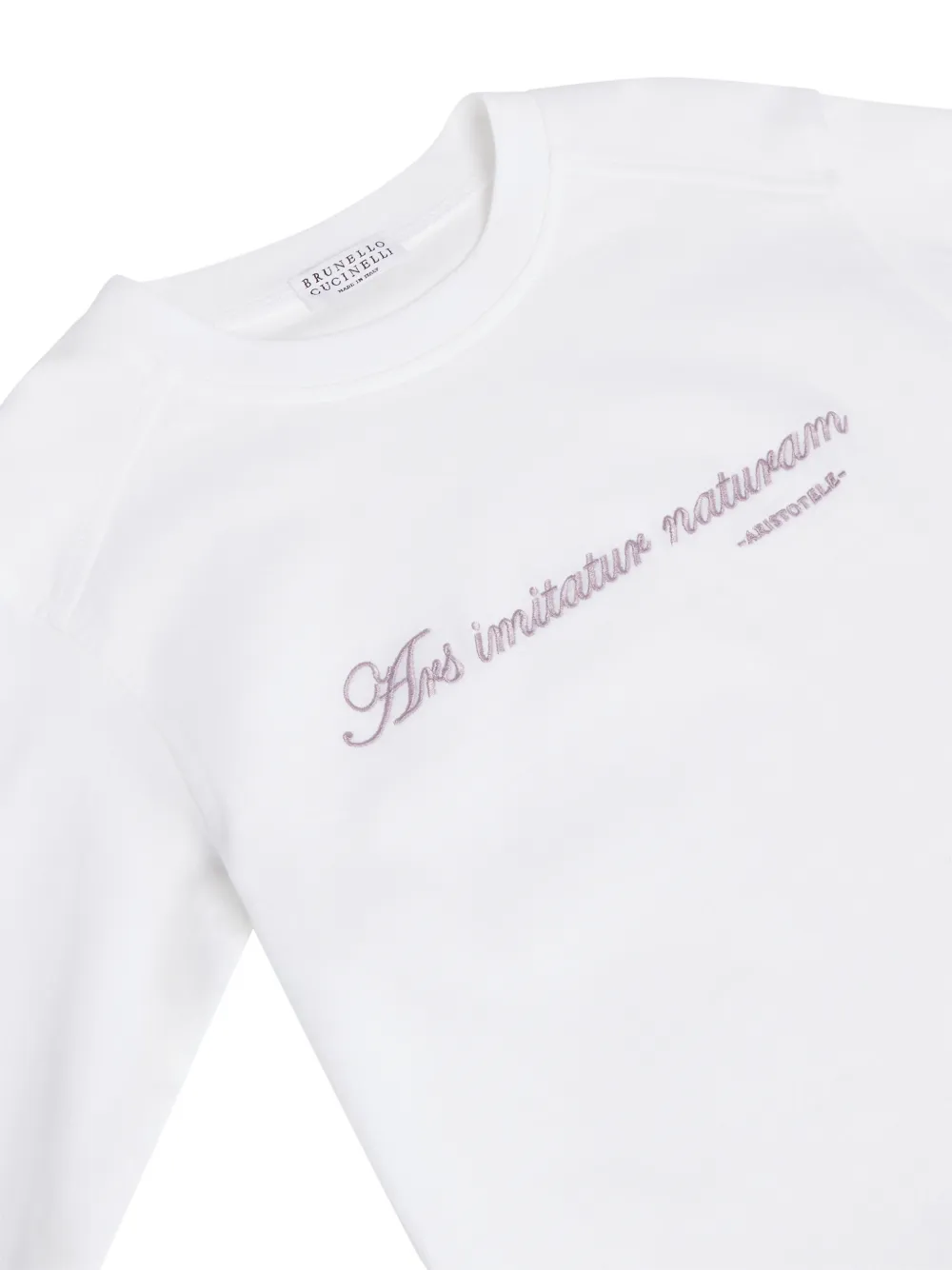 Brunello Cucinelli Kids T-shirt met borduurwerk Wit