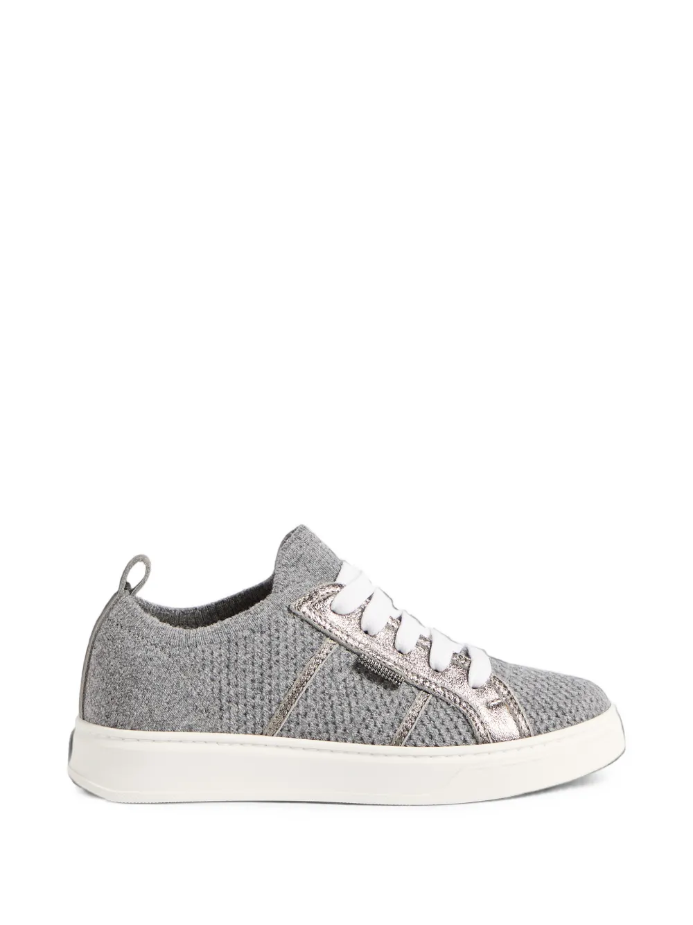 Brunello Cucinelli Kids baskets à lacets - Gris
