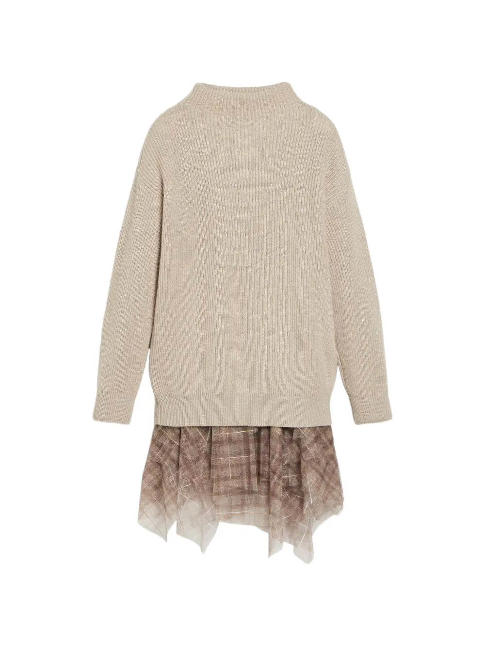 Brunello Cucinelli Kids Abito in tulle a quadri - Toni neutri