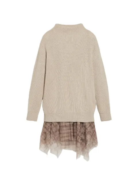 Brunello Cucinelli Kids knit checked tulle dress
