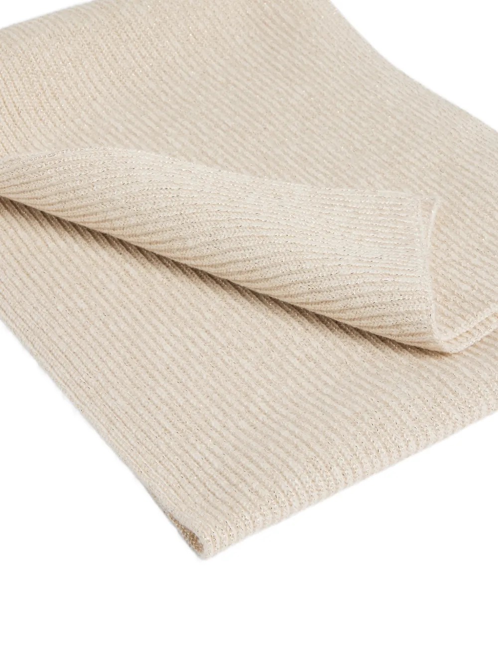 Brunello Cucinelli Kids Ribgebreide sjaal Beige