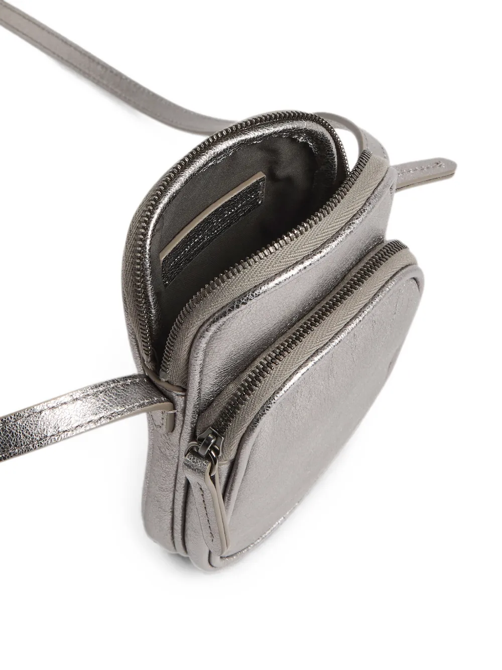Brunello Cucinelli Kids Leren telefoontasje Zilver