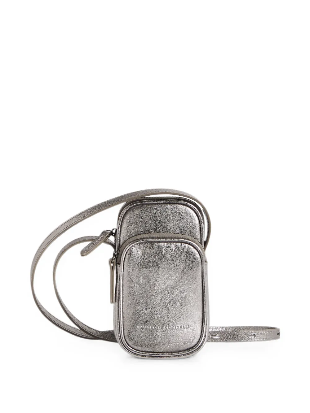 Brunello Cucinelli Kids Pouch per smartphone in pelle - Argento