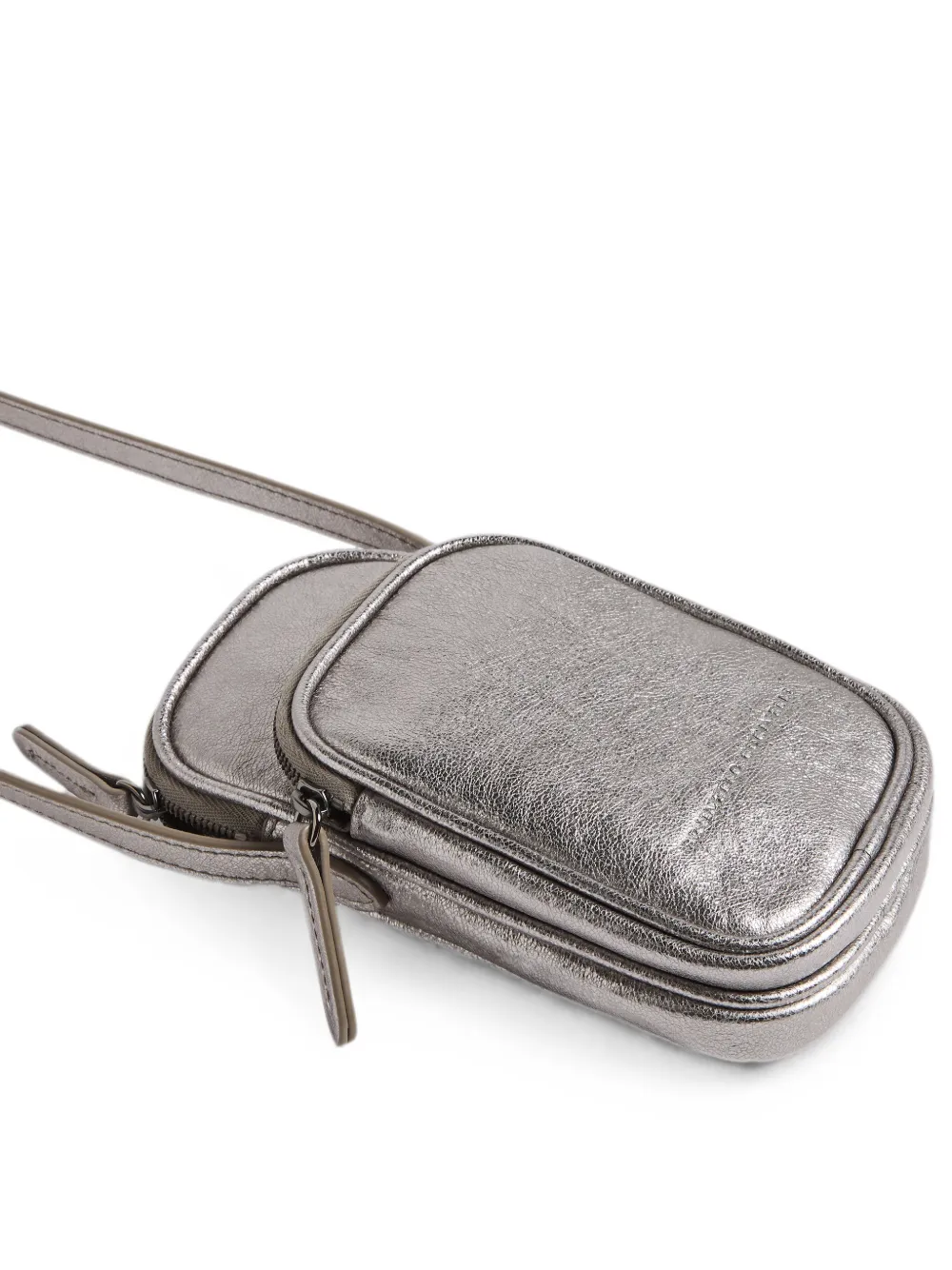 Brunello Cucinelli Kids Leren telefoontasje Zilver