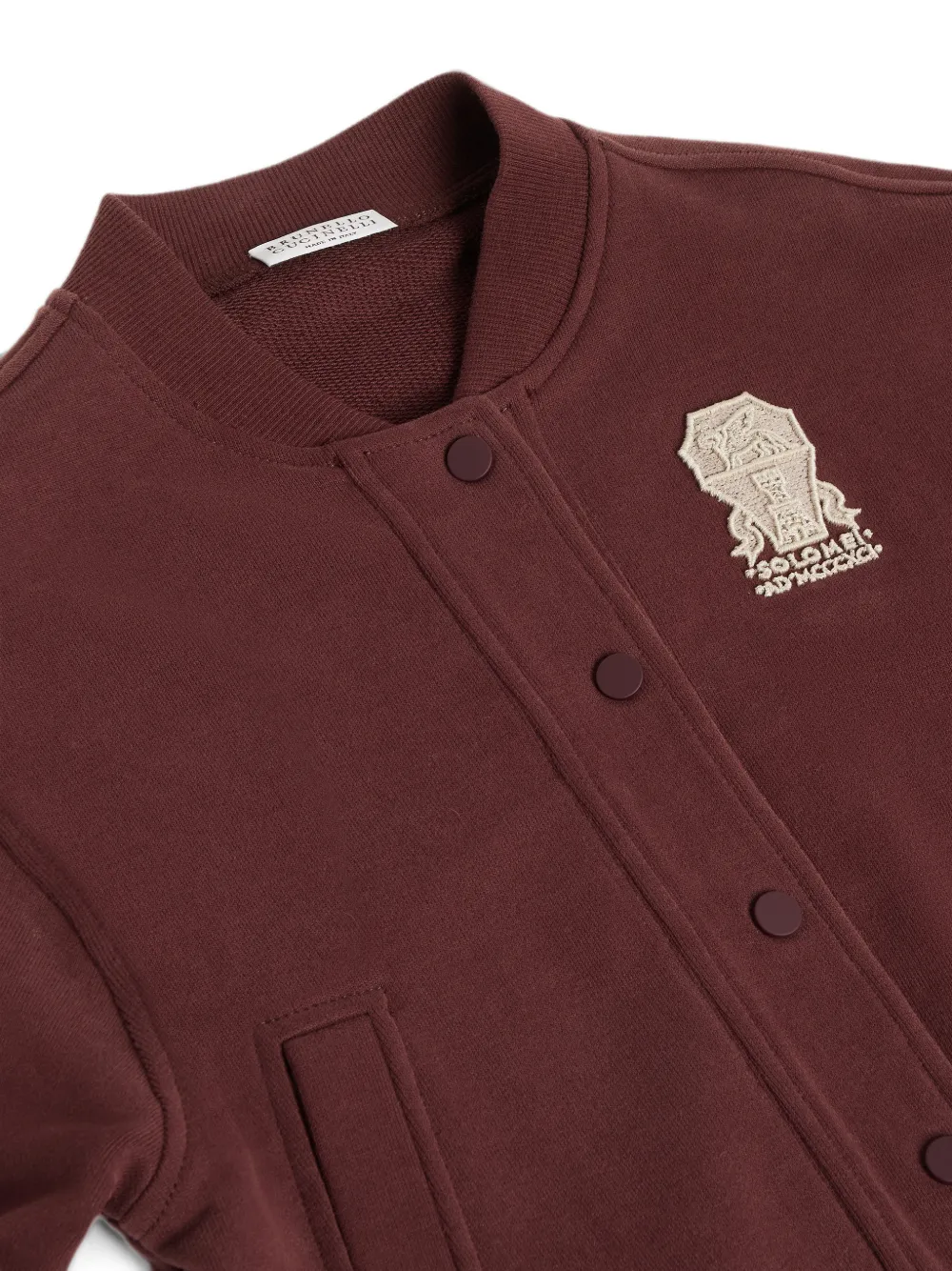 Brunello Cucinelli Kids Bomberjack met geborduurd logo Bruin