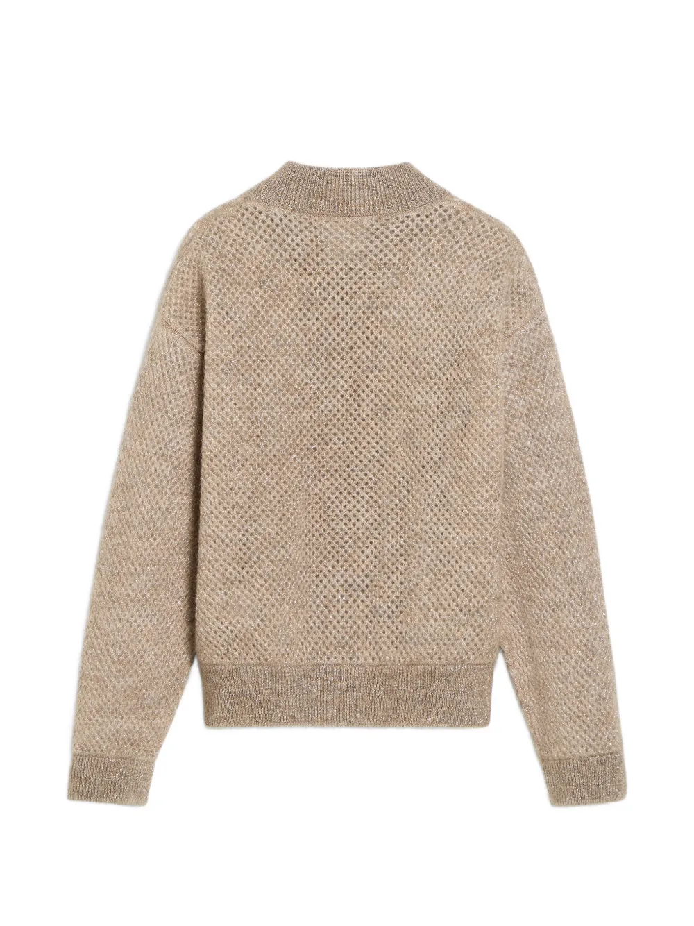 Brunello Cucinelli Kids Vest van netbreisel met rits Beige