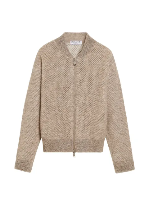 Brunello Cucinelli Kids net-knit zip-up cardigan