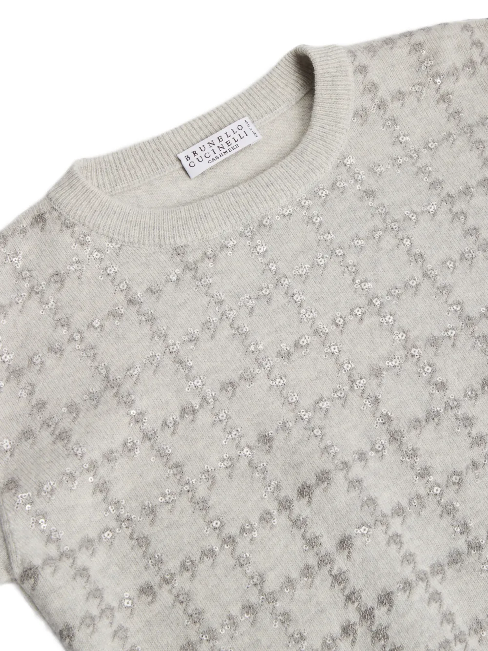 Brunello Cucinelli Kids Trui verfraaid met pailletten Grijs