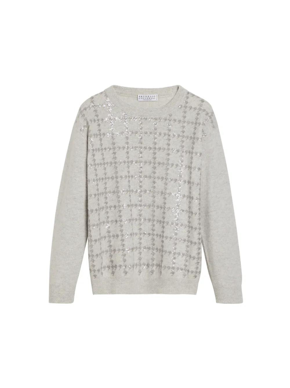 Brunello Cucinelli Kids Maglione con paillettes - Grigio