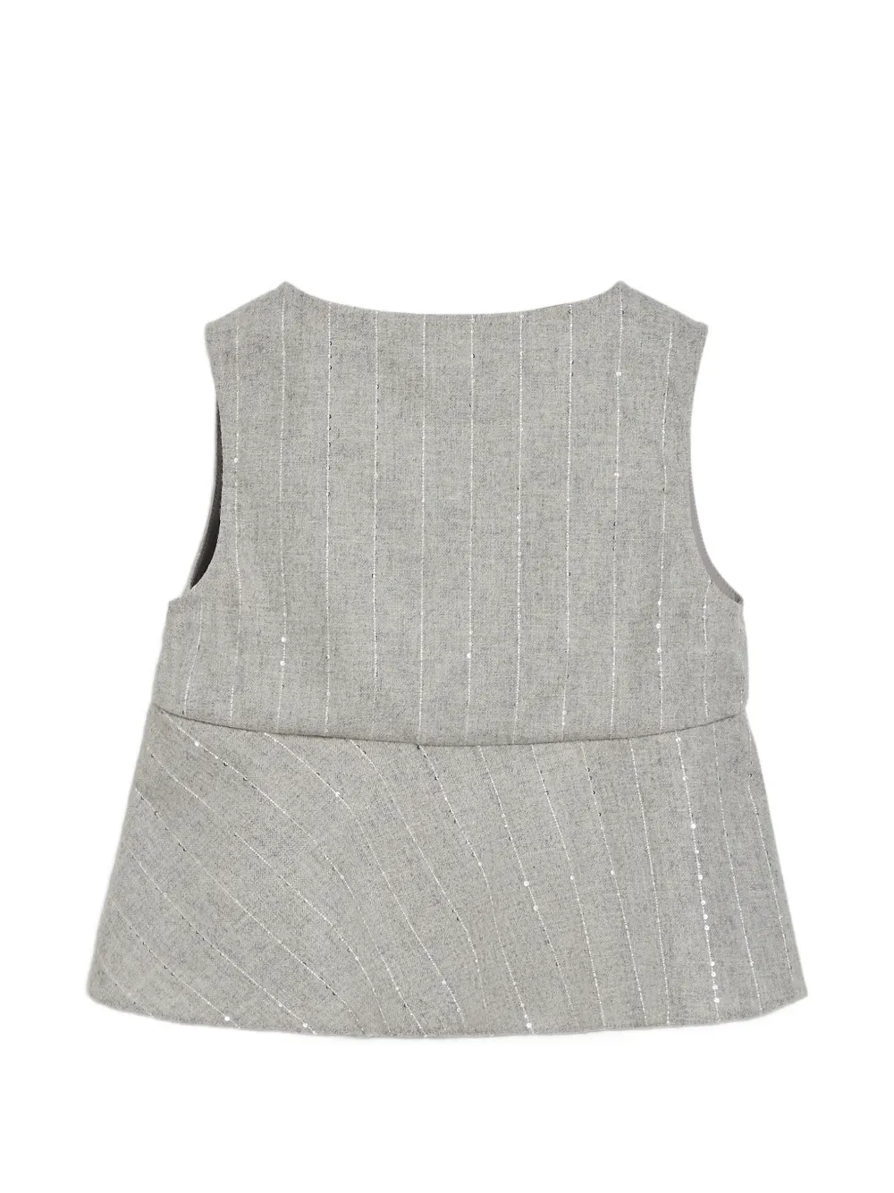 Brunello Cucinelli Kids Peplum top met krijtstreep Grijs
