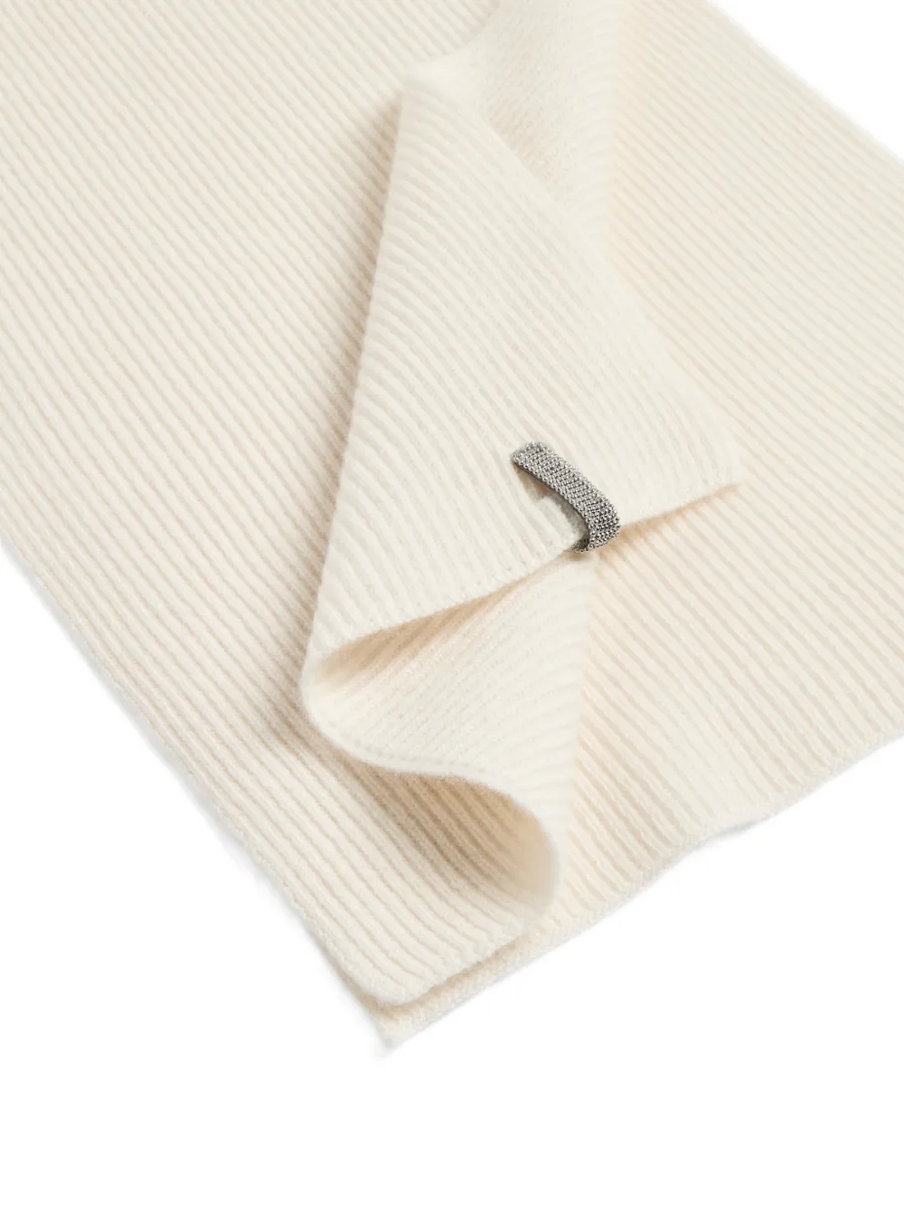 Brunello Cucinelli Kids Monili English geribbelde sjaal Beige