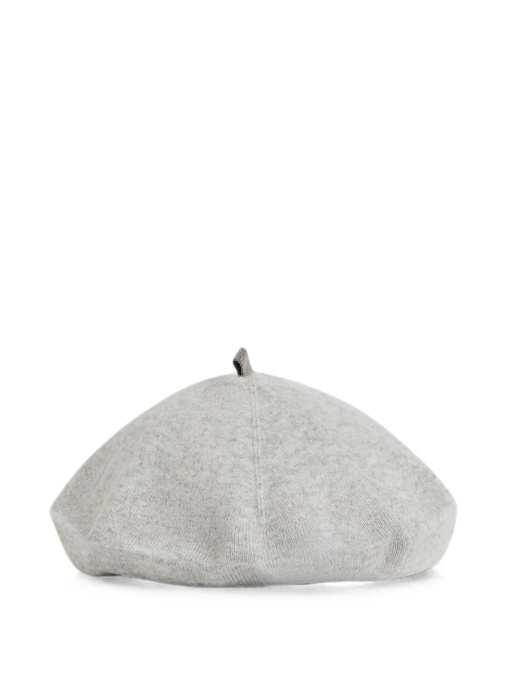 Brunello Cucinelli Kids Gebreide baret verfraaid met Monili Grijs