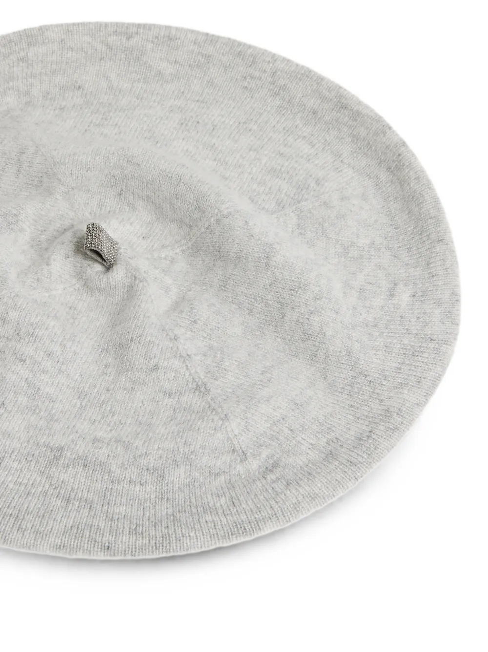 Brunello Cucinelli Kids Gebreide baret verfraaid met Monili Grijs