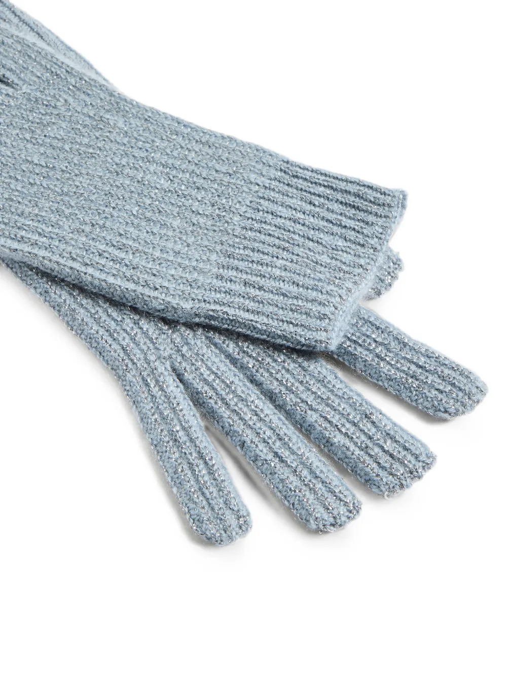 Brunello Cucinelli Kids Engelse ribgebreide handschoenen Blauw
