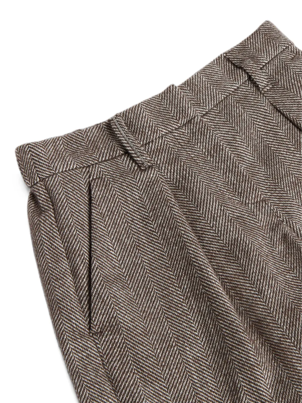 Brunello Cucinelli Kids Shorts met chevron-patroon en monili-detail Bruin