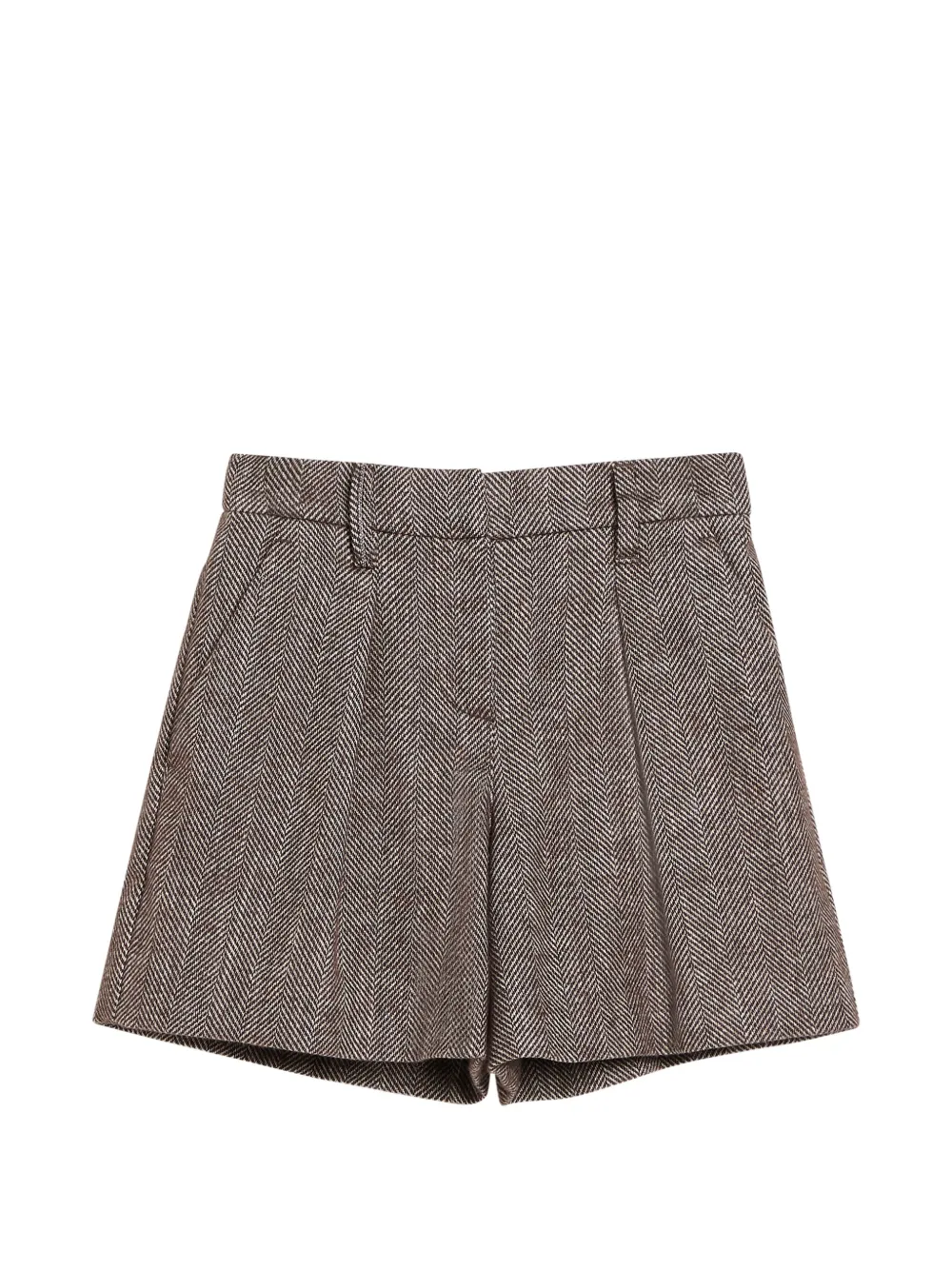 Brunello Cucinelli Kids Shorts con motivo chevron - Marrone