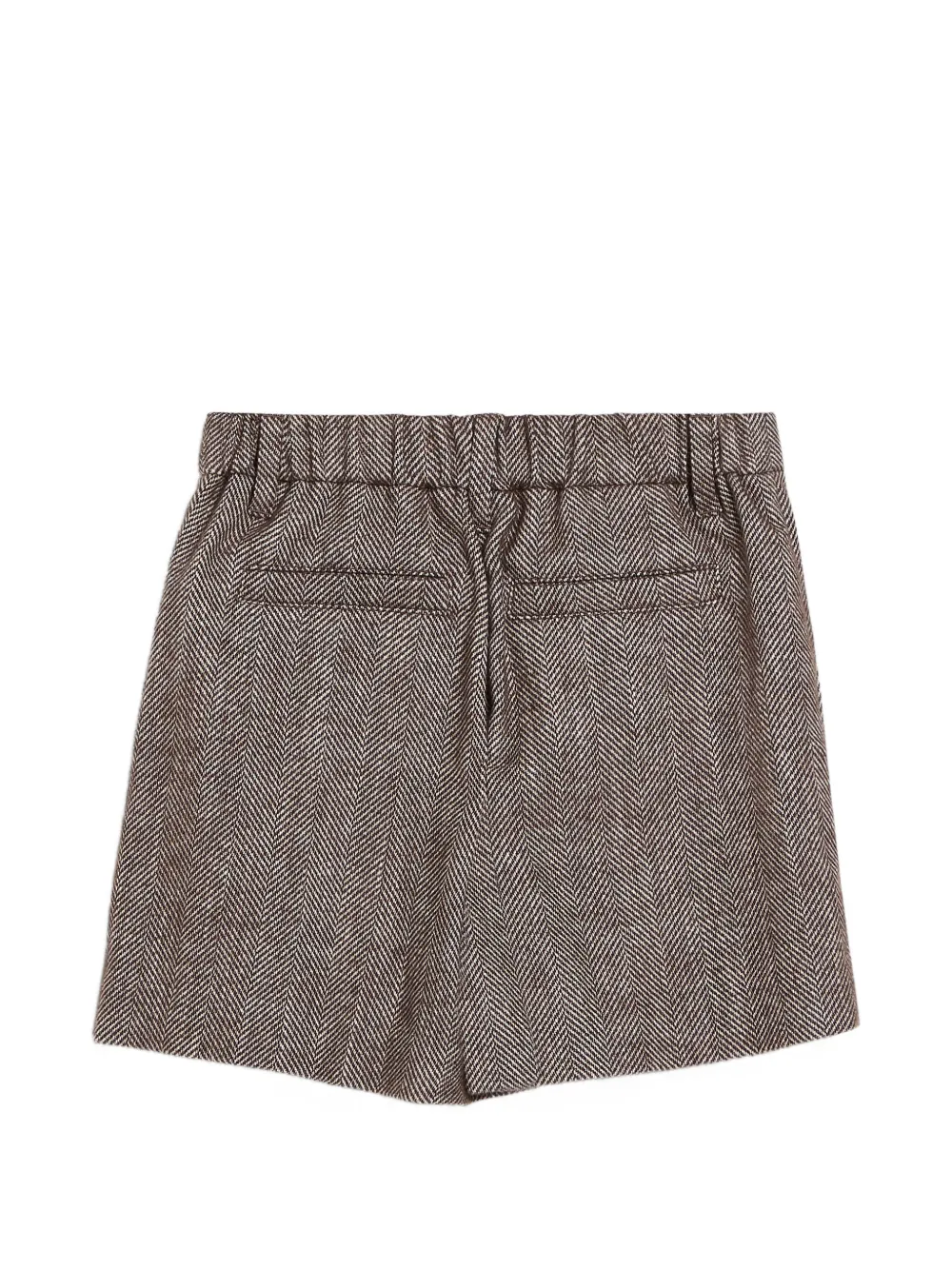 Brunello Cucinelli Kids Shorts met chevron-patroon en monili-detail Bruin