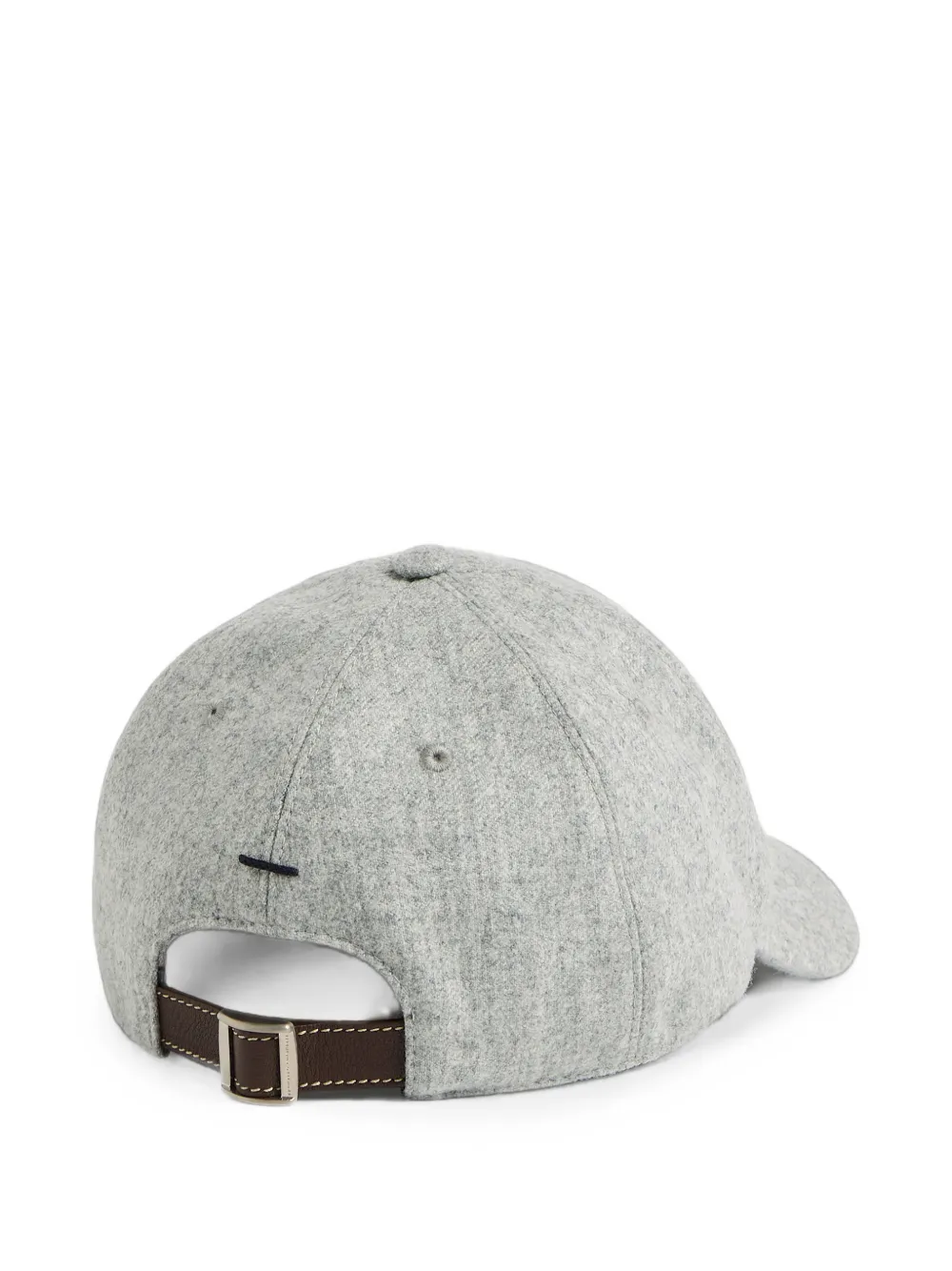 Brunello Cucinelli Kids logo-embroidered flannel baseball cap Grijs