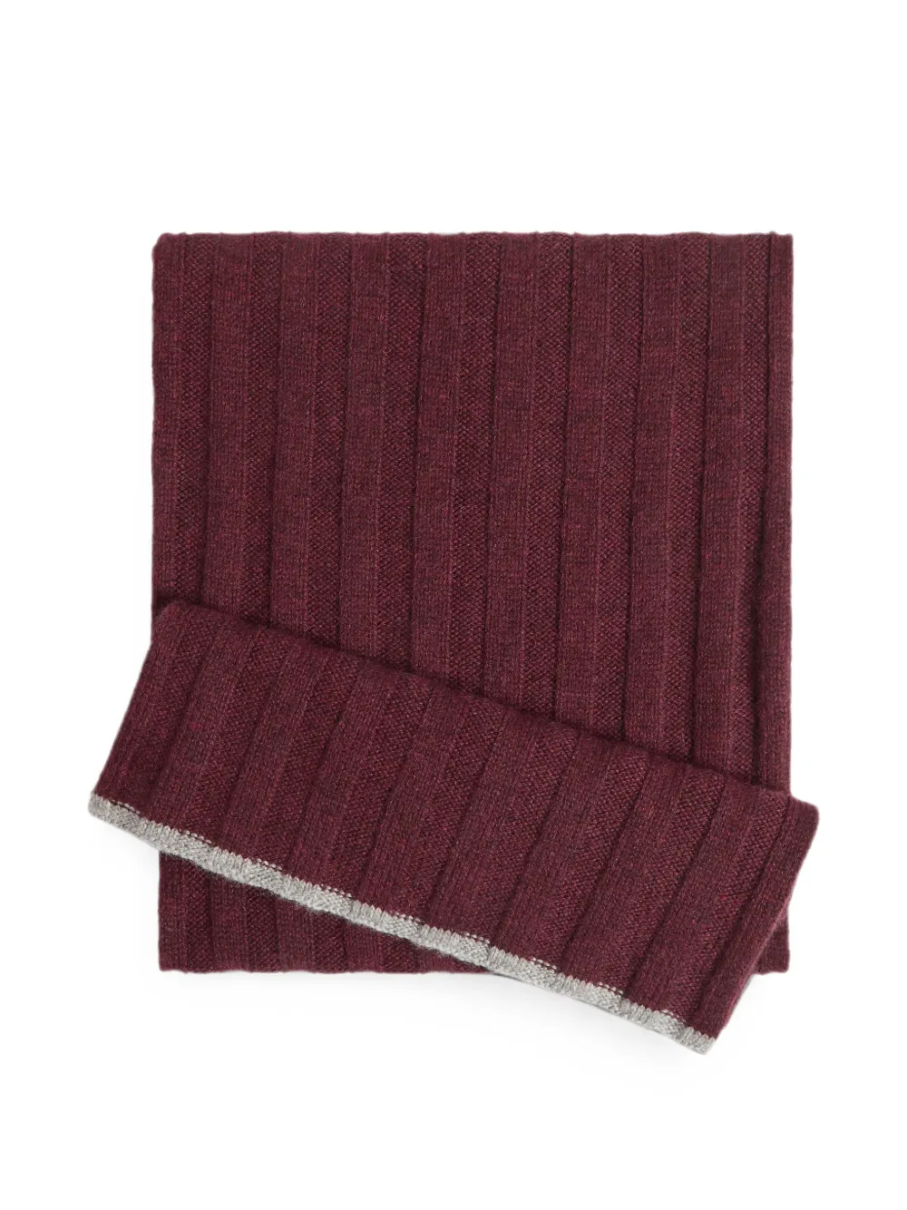 Brunello Cucinelli Kids Sciarpa a coste - Rosso