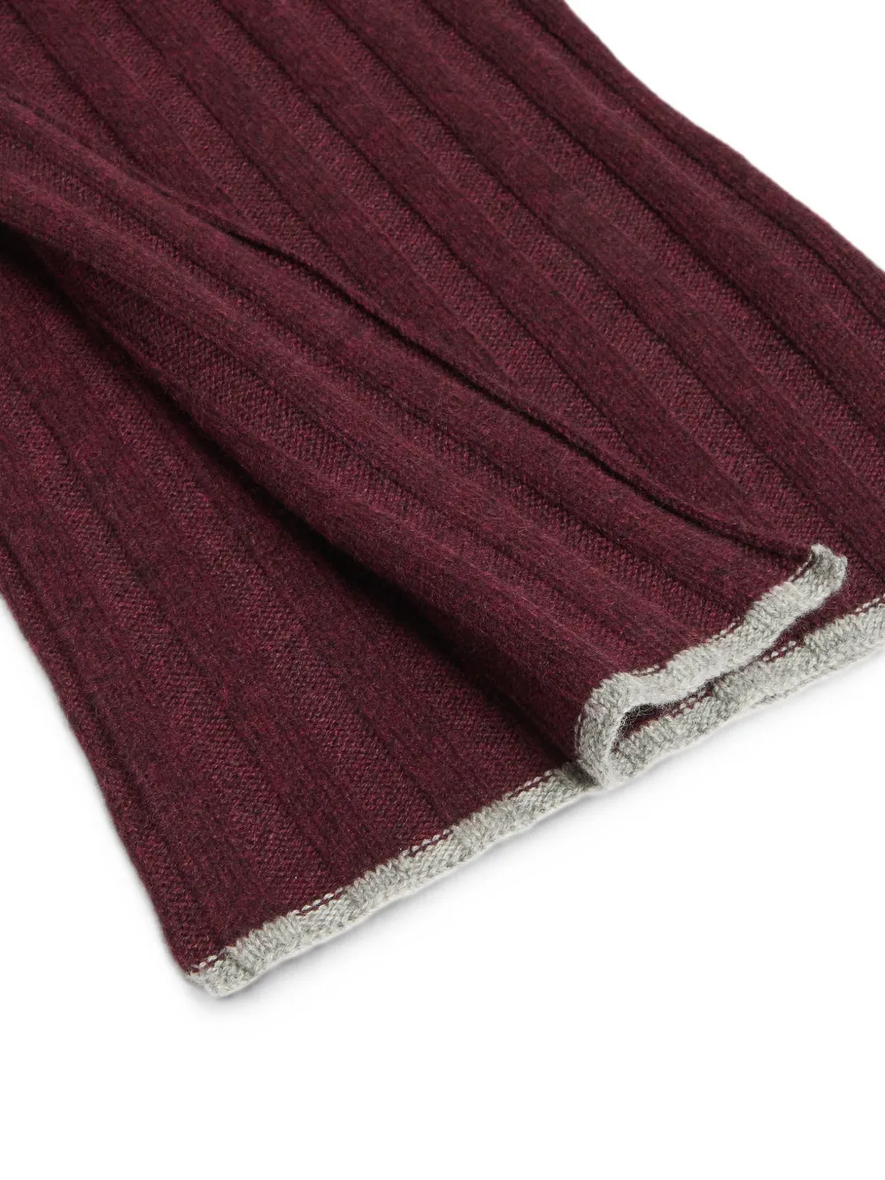 Brunello Cucinelli Kids Ribgebreide kasjmier sjaal Rood