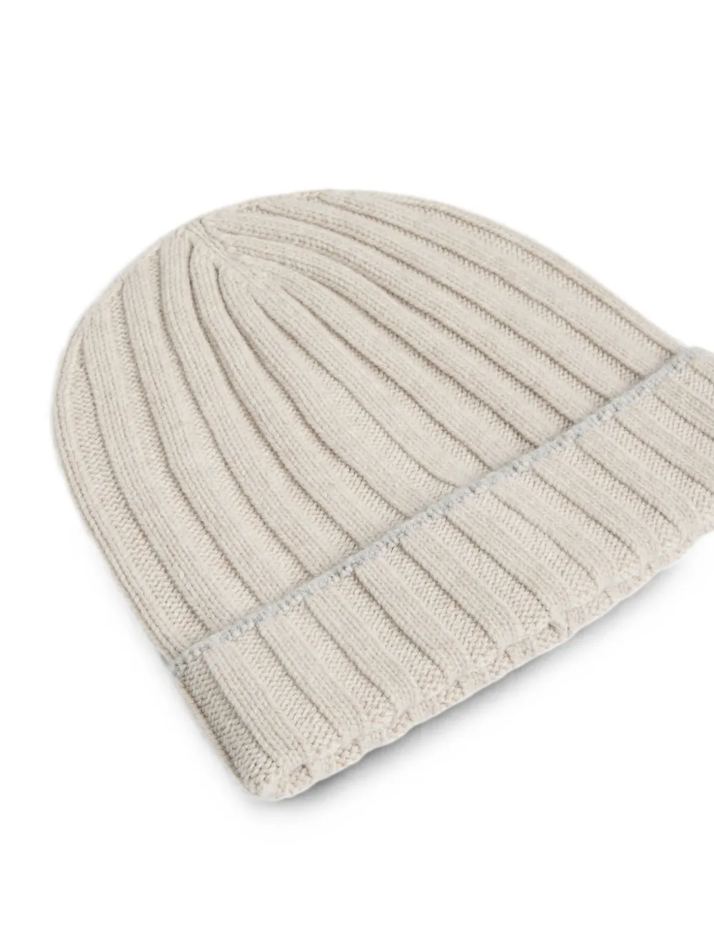 Brunello Cucinelli Kids Ribgebreide muts Beige